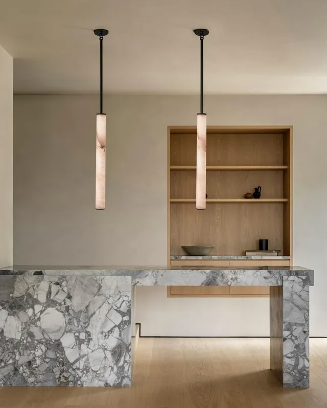 Capri Alabaster Linear Pendant Light - Elevated Natural Marble — LightsStory LED Linear Lights  
