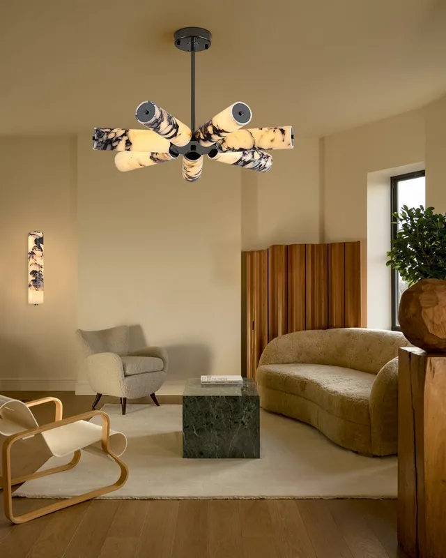 LightsStory Alabaster Linear Pendant Light - Statement Marble Design — LightsStory LED Linear Lights  