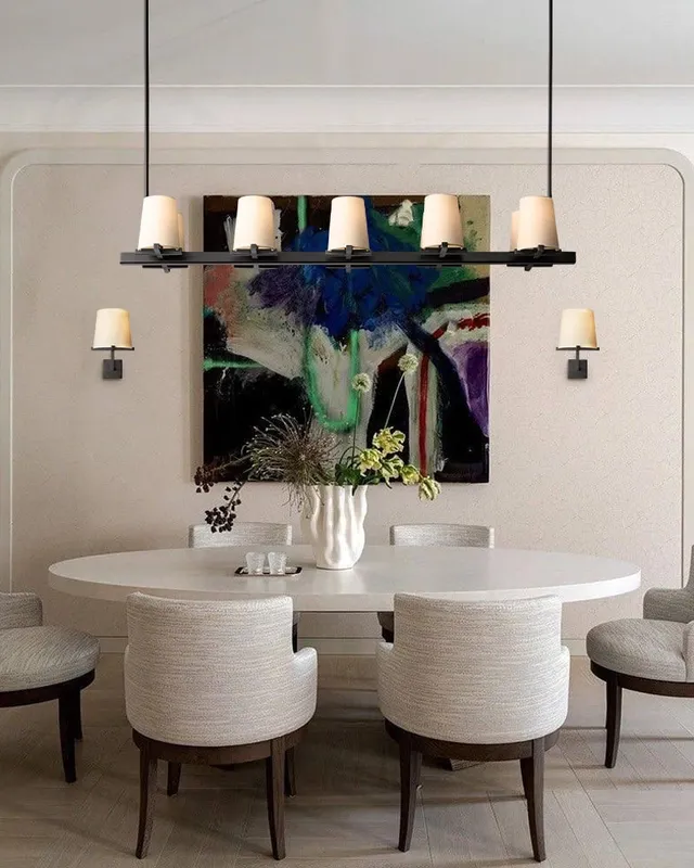 Ravello Artisanal Round Linear Chandelier - Open Fabric Design — LightsStory LED Linear Lights  