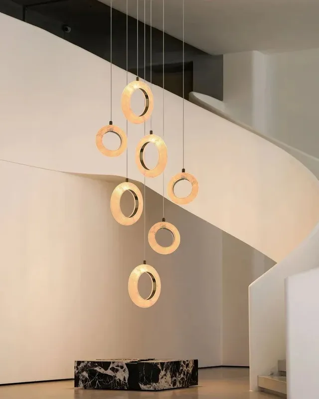 LightsStory Ethereal Alabaster Cluster Pendant Light - Statement Gold — LightsStory LED Pendant Lights  