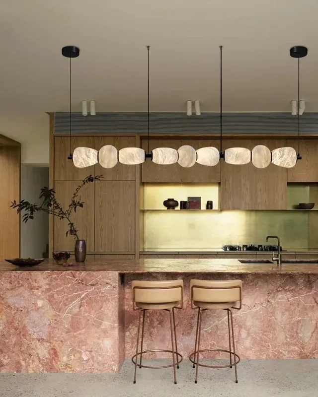 LightsStory Rectilinear Alabaster Pendant Light - Serene White Stone — LightsStory LED Linear Lights  