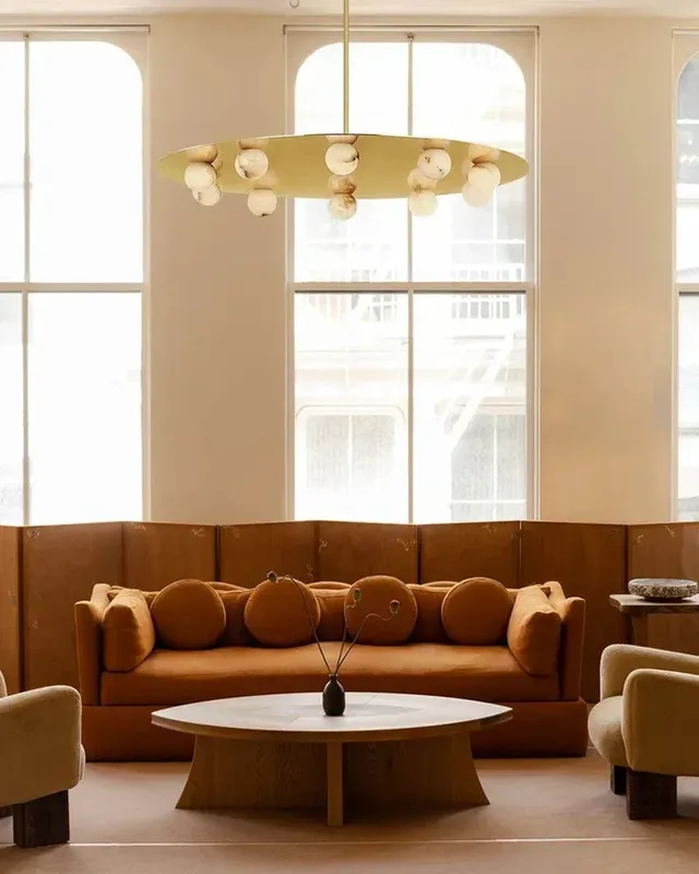 LightsStory Alabaster Round Pendant Light - Statement Heritage Brass — LightsStory LED Pendant Lights  