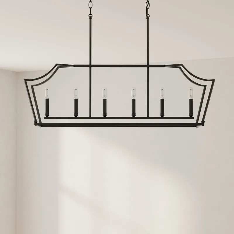 Parkhurst Collection Six-Light Linear Island Chandelier Light — Progress Lighting LED Linear Lights  