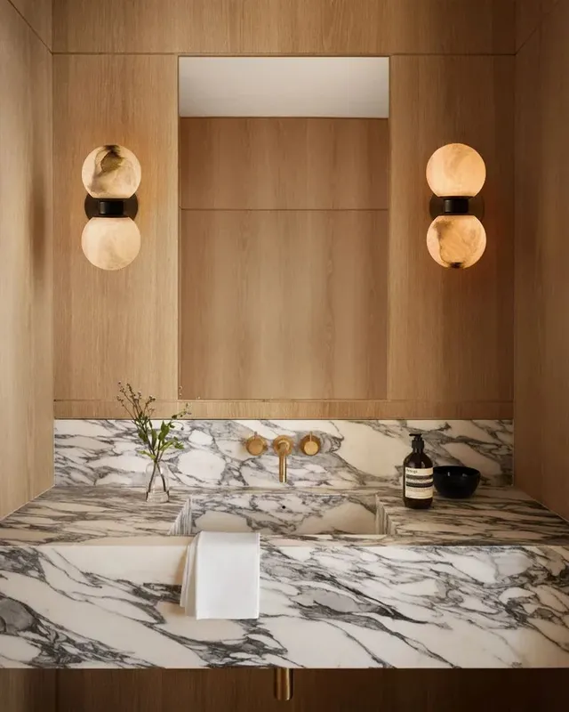 LightsStory Timeless Alabaster Round Wall Light - Heritage Brass — LightsStory LED Wall Lights  