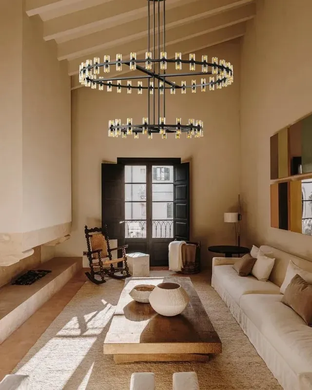 Biarritz Round K9 Crystal Chandelier - Statement Heritage Brass — LightsStory LED Linear Lights  