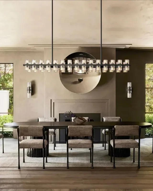 Biarritz Statement Linear Chandelier - K9 Crystal Pendant Light — LightsStory LED Linear Lights  
