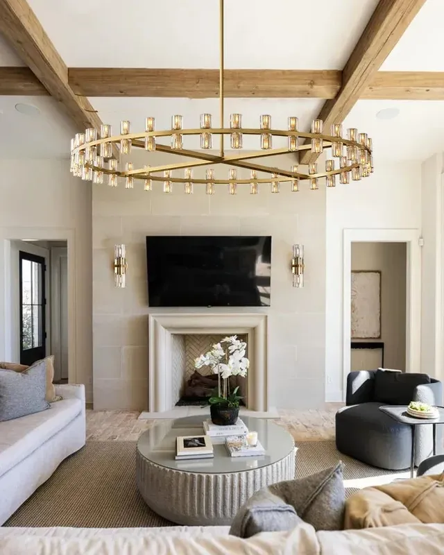 Biarritz Statement Round Chandelier - XL K9 Crystal Prism — LightsStory LED Pendant Lights  