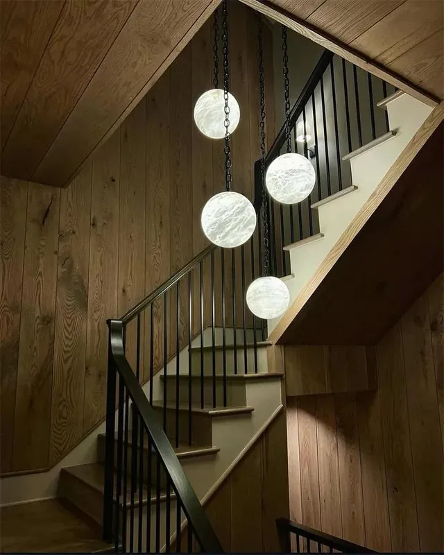 LightsStory Alabaster Globe Chandelier - Serene Natural White - Small — LightsStory LED Pendant Lights  