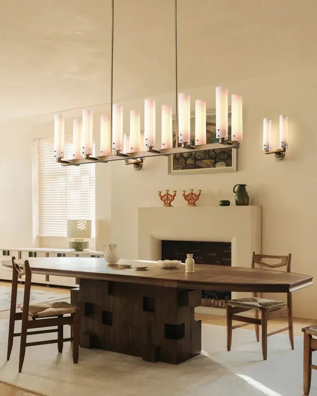 Knightsbridge Rectangle Glass Chandelier - Statement Heritage Brass — LightsStory LED Linear Lights  