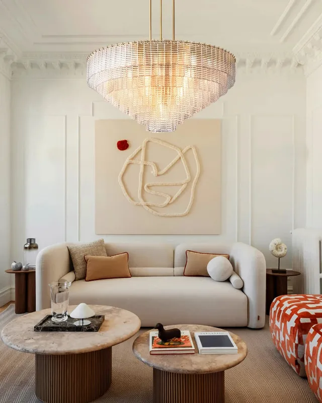 Cassis Round Multi-Tier Chandelier - Statement Clear & Smoke Glass — LightsStory LED Pendant Lights  