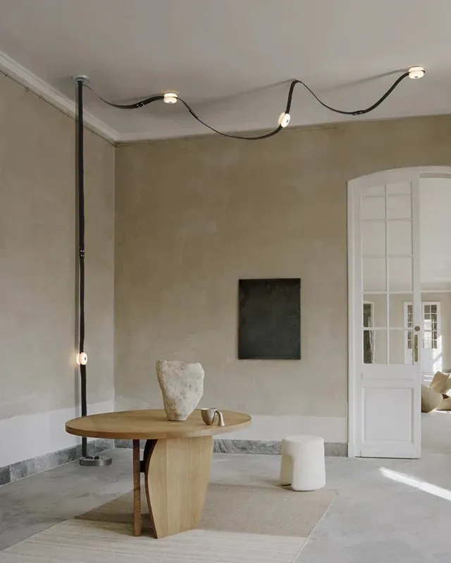 LightsStory Geometric Alabaster Pendant Light - Bespoke Leather — LightsStory LED Linear Lights  