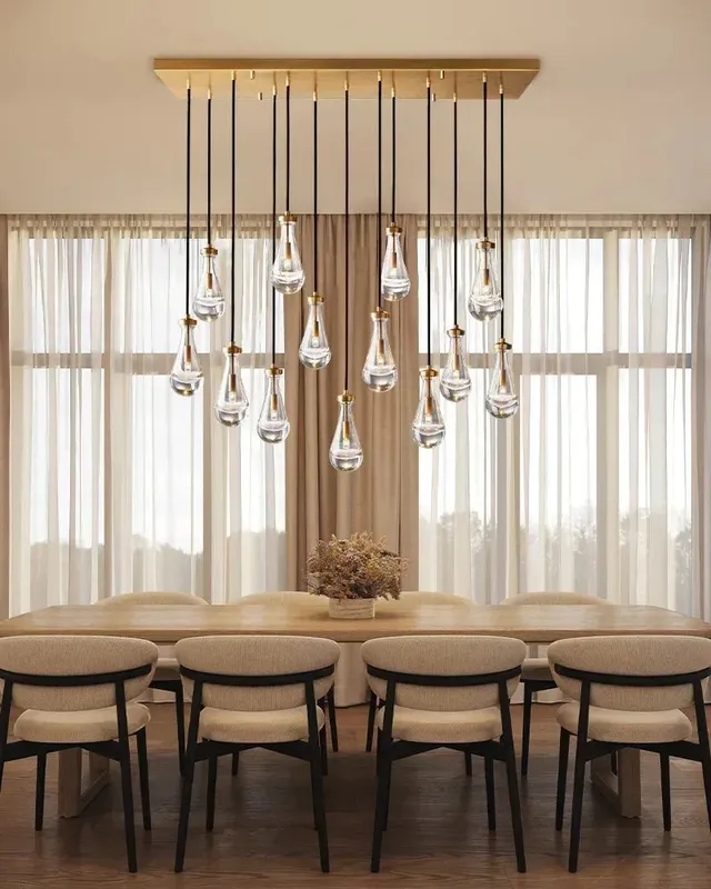 Aveline K9 Crystal Round Statement Chandelier - Ethereal Clear Glass — LightsStory LED Linear Lights  