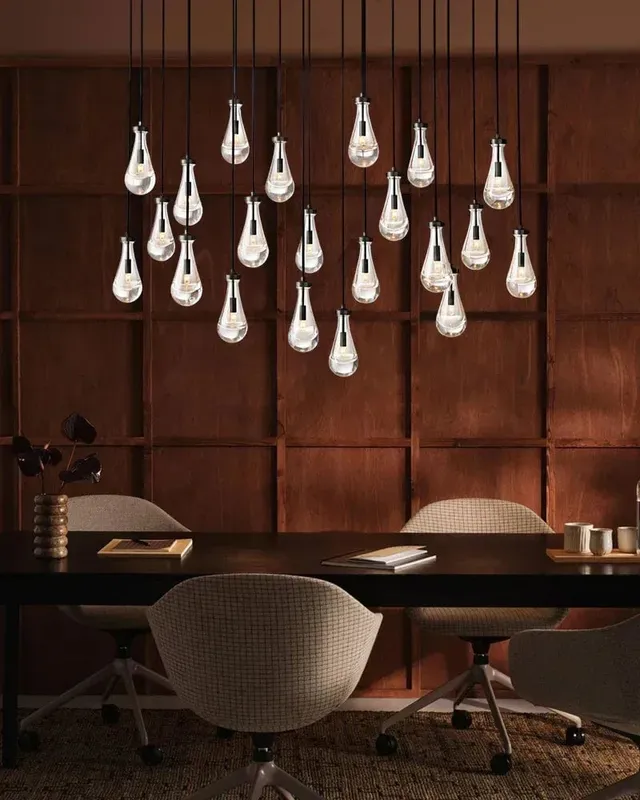 Aveline Statement Round Chandelier - K9 Crystal Raindrop - XL — LightsStory LED Linear Lights  