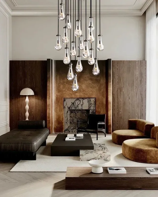 Aveline Round Crystal Statement Chandelier - XL Raindrop Design — LightsStory LED Pendant Lights  