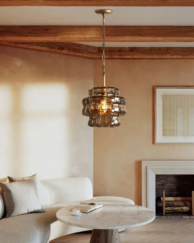Giverny Round Statement Chandelier - Clear & Smoke Glass - Small — LightsStory LED Pendant Lights  