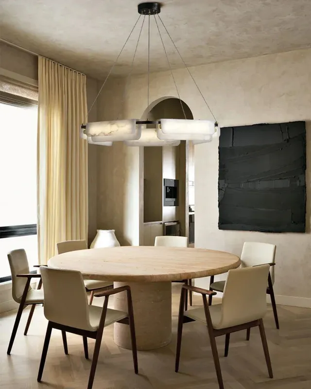 LightsStory Alabaster Round Pendant Light - Serene White Marble — LightsStory LED Linear Lights  