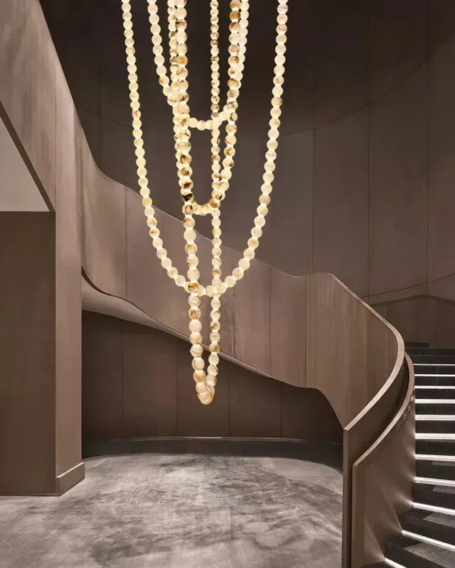 LightsStory Ethereal Alabaster Globe Chandelier - Statement Brass — LightsStory LED Pendant Lights  