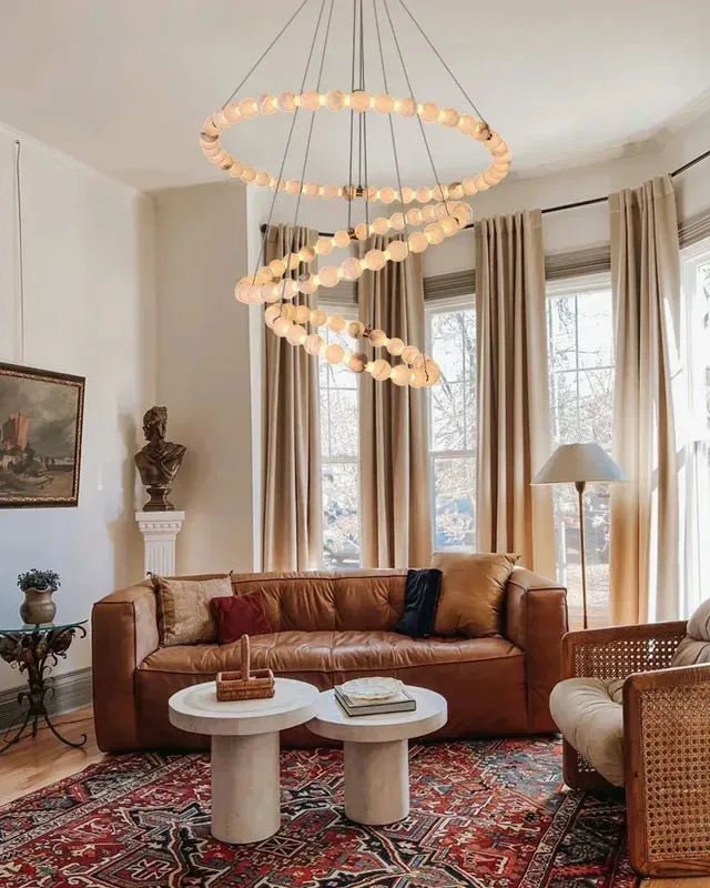 LightsStory Ethereal Globe Chandelier - Statement Alabaster - XL — LightsStory LED Pendant Lights  