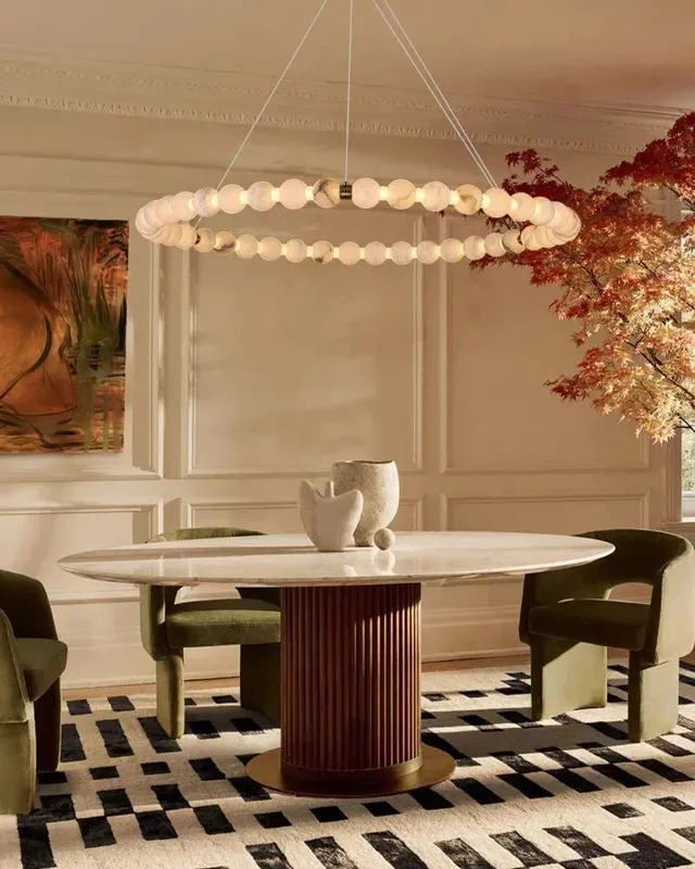 LightsStory XL Alabaster Globe Chandelier - Statement Ring — LightsStory LED Pendant Lights  