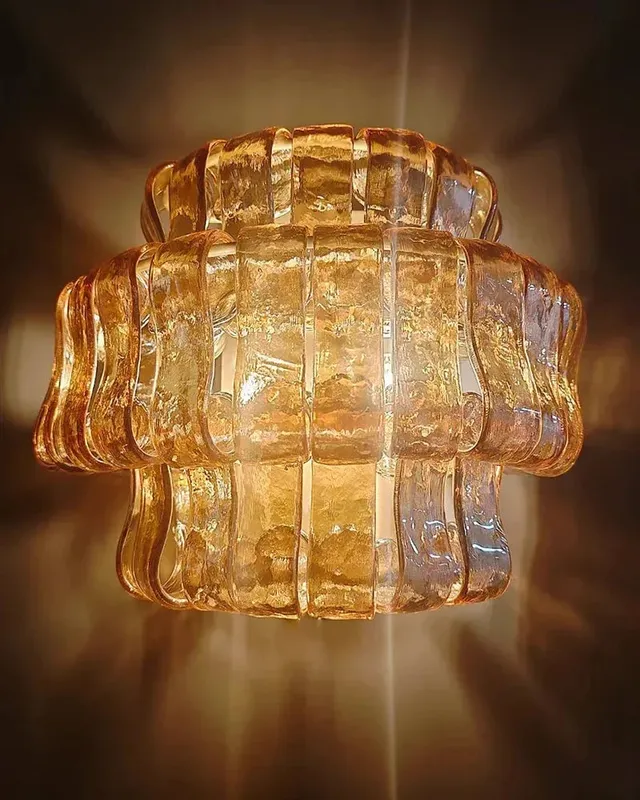 Giverny Ethereal Round Wall Sconce - Small Curved Glass - 3 Tiers — LightsStory LED Wall Lights  