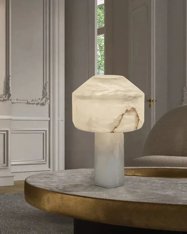 LightsStory Geometric Alabaster Table Lamp - Serene White - Small — LightsStory LED General Lighting  