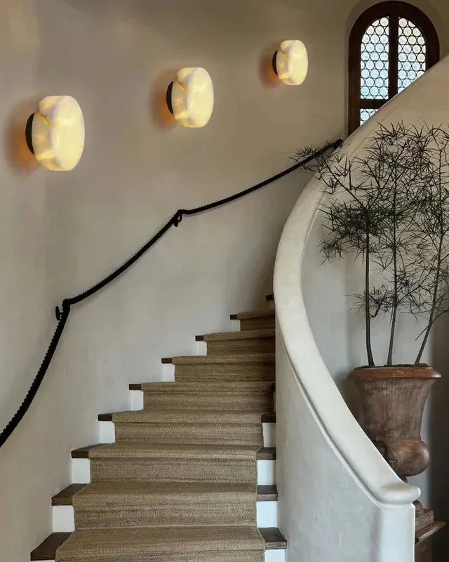 LightsStory Alabaster Round Wall Light - Bespoke Small Geometric — LightsStory LED Wall Lights  