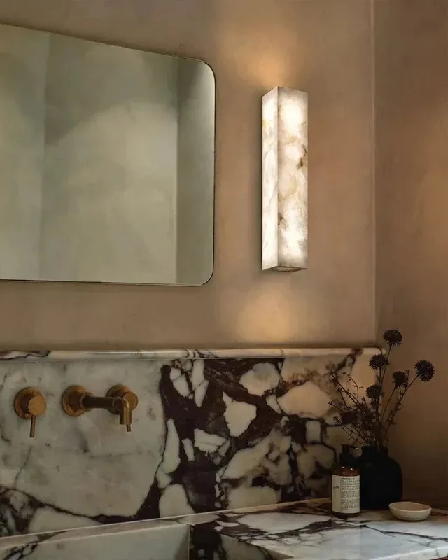 LightsStory Alabaster Rectangle Wall Sconce - Crafted Natural Stone — LightsStory LED Wall Lights  