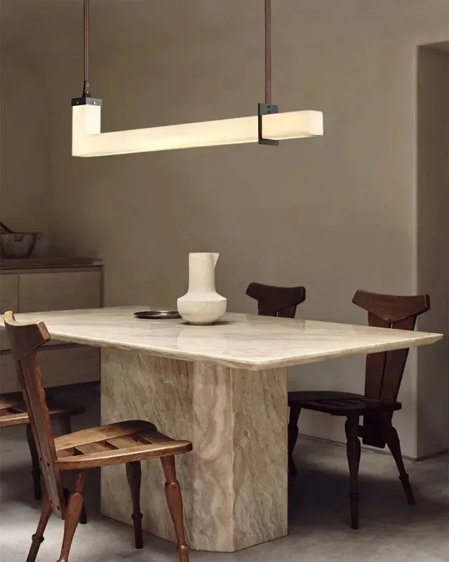 LightsStory Alabaster Linear Pendant Light - Serene Geometric Stone — LightsStory LED Linear Lights  