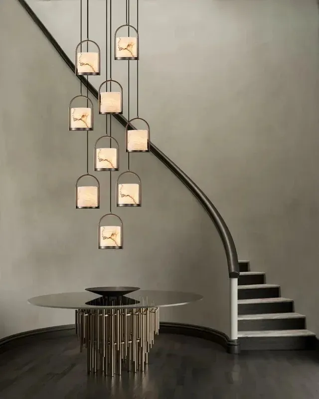 LightsStory Alabaster Cluster Pendant Light - Layered Small Round — LightsStory LED Pendant Lights  