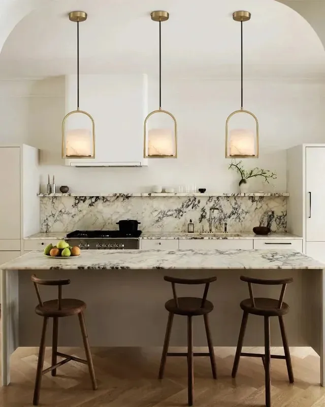 LightsStory Alabaster Cluster Dome Pendant Light - Heritage Brass — LightsStory LED Pendant Lights  