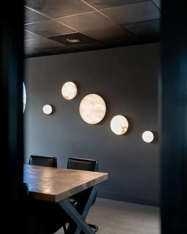 Knokke Alabaster Dome Wall Sconce - Serene White - Small Round — LightsStory LED Wall Lights  