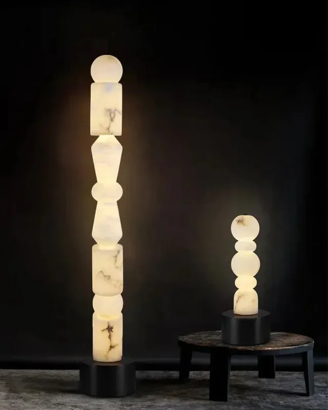 LightsStory Organic Alabaster Floor Lamp - Iconic Round Tall Design — LightsStory LED General Lighting  