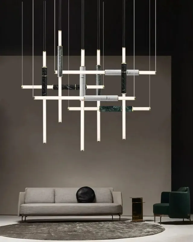 LightsStory Alabaster Linear Chandelier - Statement Large Suspension — LightsStory LED Linear Lights  