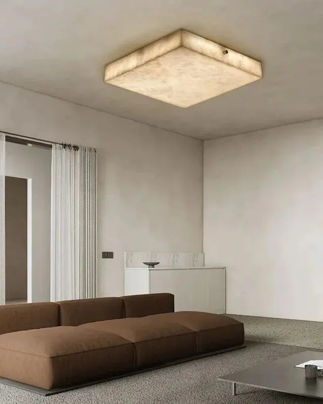 LightsStory Geometric Alabaster Flush Ceiling Light - Square Design — LightsStory LED Ceiling Lights  