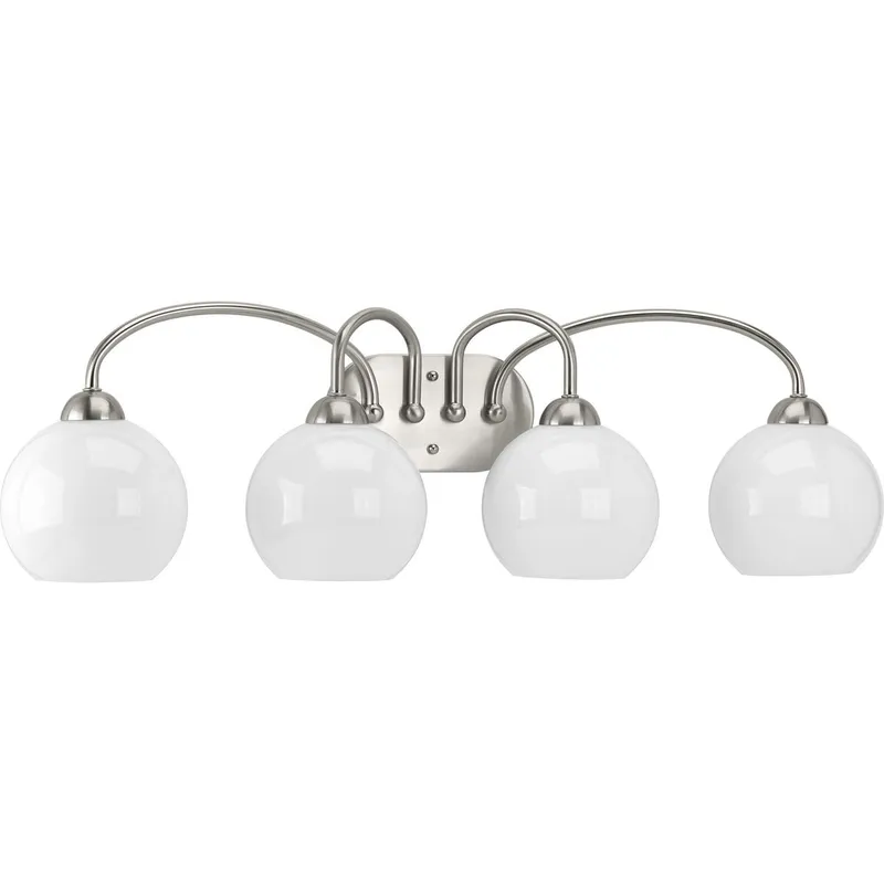 Carisa Collection Four-Light Opal Glass Bath Vanity Light — Progress Lighting LED Wall Lights  