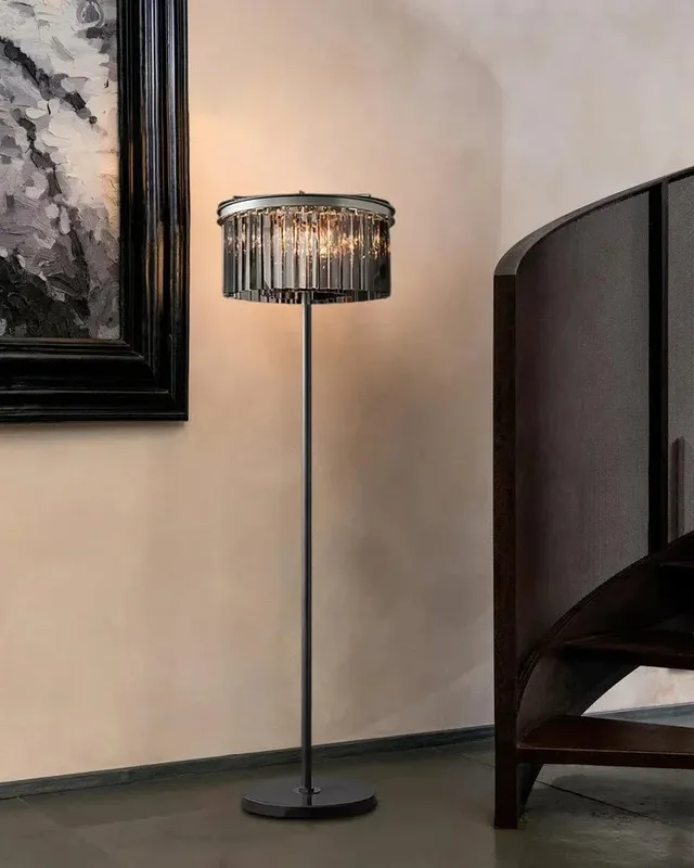 Deauville Crystal Round Floor Lamp - Statement Triple Tier Design — LightsStory LED General Lighting  