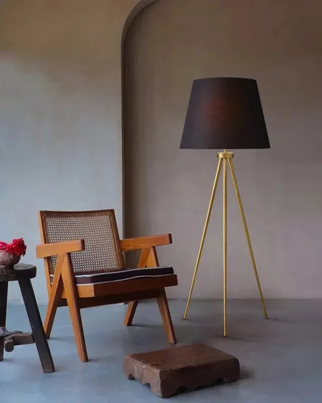 LightsStory Round Floor Lamp - Statement Tall Tripod - Linen Shade — LightsStory LED General Lighting  
