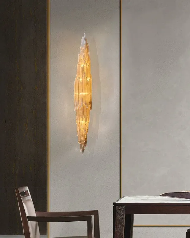 LightsStory Linear Selenite Wall Sconce - Artisanal Crystalline Small — LightsStory LED Linear Lights  