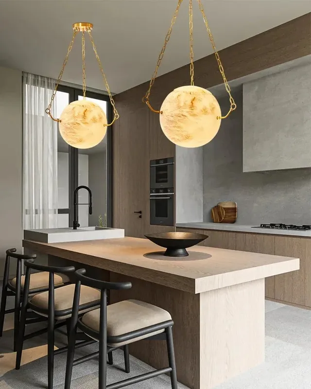 LightsStory Ethereal Globe Pendant Light - Lux Alabaster & Brass — LightsStory LED Pendant Lights  