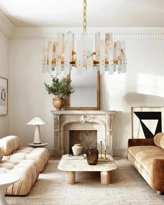 LightsStory Alabaster Tiered Pendant Light - Statement Heritage Brass — LightsStory LED Linear Lights  