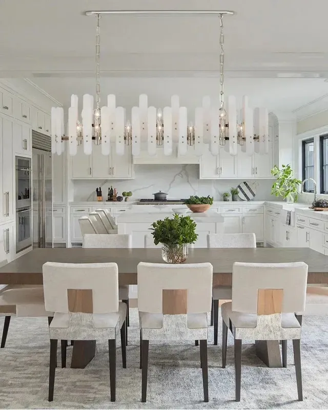 LightsStory Alabaster Statement Chandelier - Linear Brushed Chrome — LightsStory LED Linear Lights  