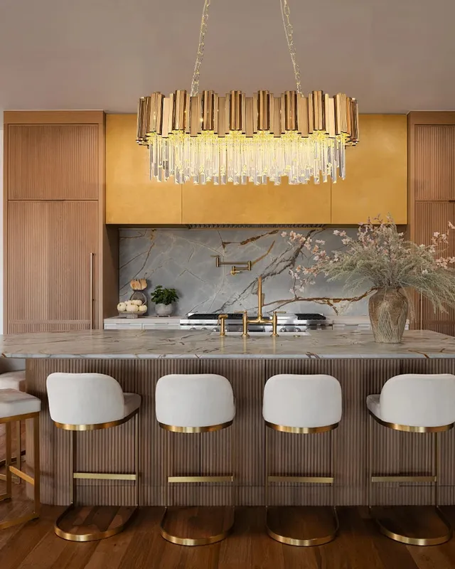 LightsStory Bespoke Rectangular Multi-Tier Pendant Light - Lux Gold — LightsStory LED Linear Lights  