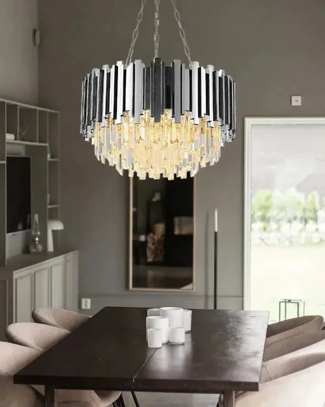 LightsStory Statement Drum Pendant Light - K9 Crystal - Gold Tier — LightsStory LED Pendant Lights  