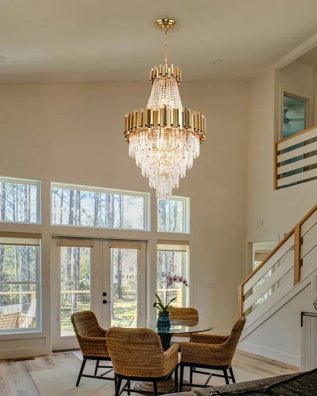 LightsStory Statement Drum Pendant Light - K9 Crystal - Lux Gold — LightsStory LED Pendant Lights  