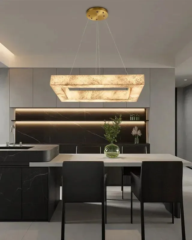 LightsStory Ethereal Square Alabaster Pendant Light - Serene White — LightsStory LED Linear Lights  