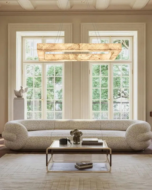 LightsStory Alabaster Square Pendant Light - Lux Gold - Statement — LightsStory LED Pendant Lights  