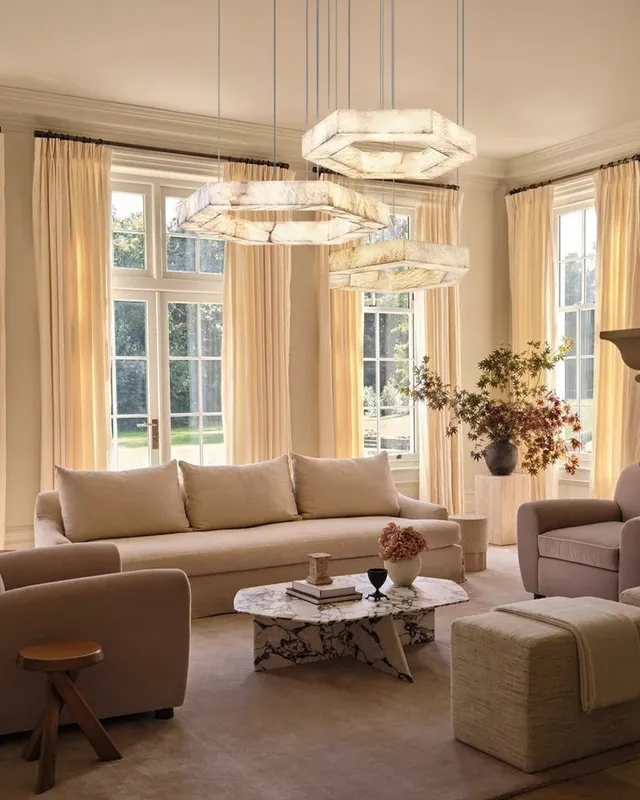 LightsStory Ethereal Square Pendant Light - Crafted Alabaster - 3 Tier — LightsStory LED Pendant Lights  