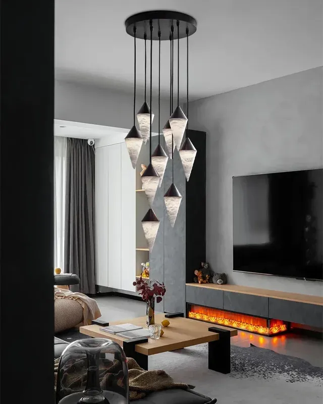 LightsStory Serene Alabaster Cluster Pendant Light - Small Taper — LightsStory LED Linear Lights  