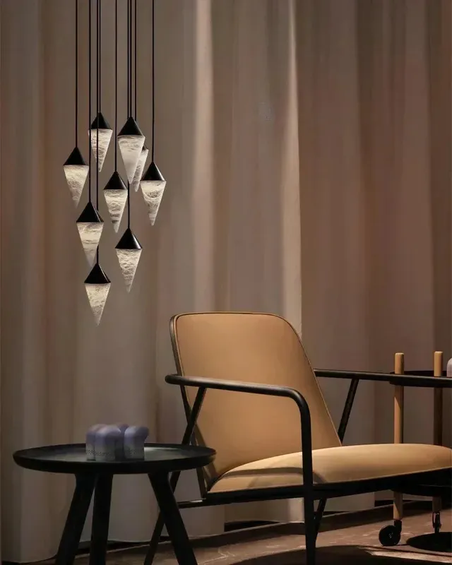 LightsStory Ethereal Alabaster Cluster Pendant Light - Statement Black — LightsStory LED Pendant Lights  