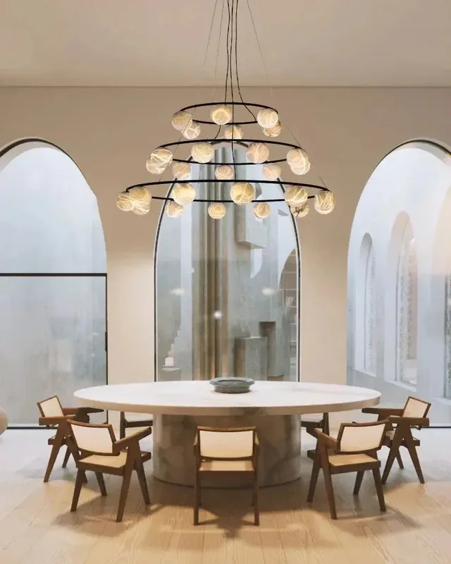 LightsStory Alabaster Statement Chandelier - Elegant 3-Tier Design — LightsStory LED Pendant Lights  